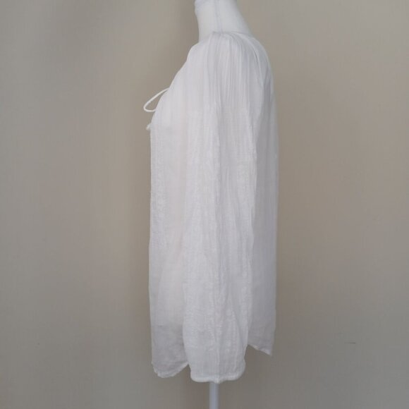 Nanette Lepore Swim Cover Up Tunic Embroidered Semi-sheer White Size XS - Picture 6 of 10